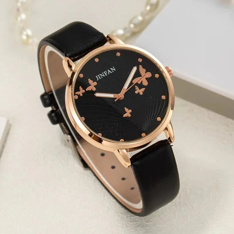 Student Sweet Butterfly Macron quartz watch 36mm dial alloy band casual style