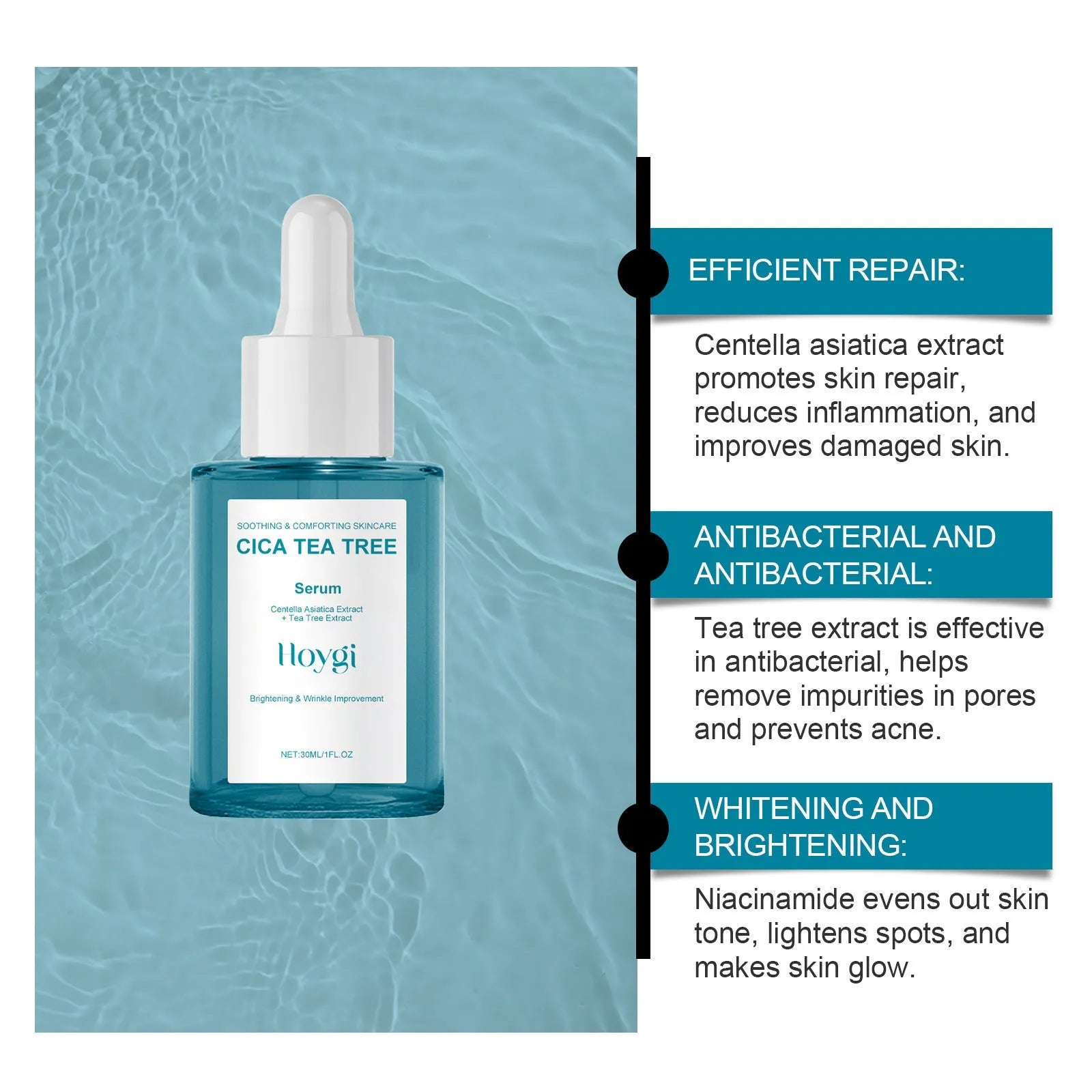 30ml Centella Asiatica firming care solution bottle for moisturising skin treatment
