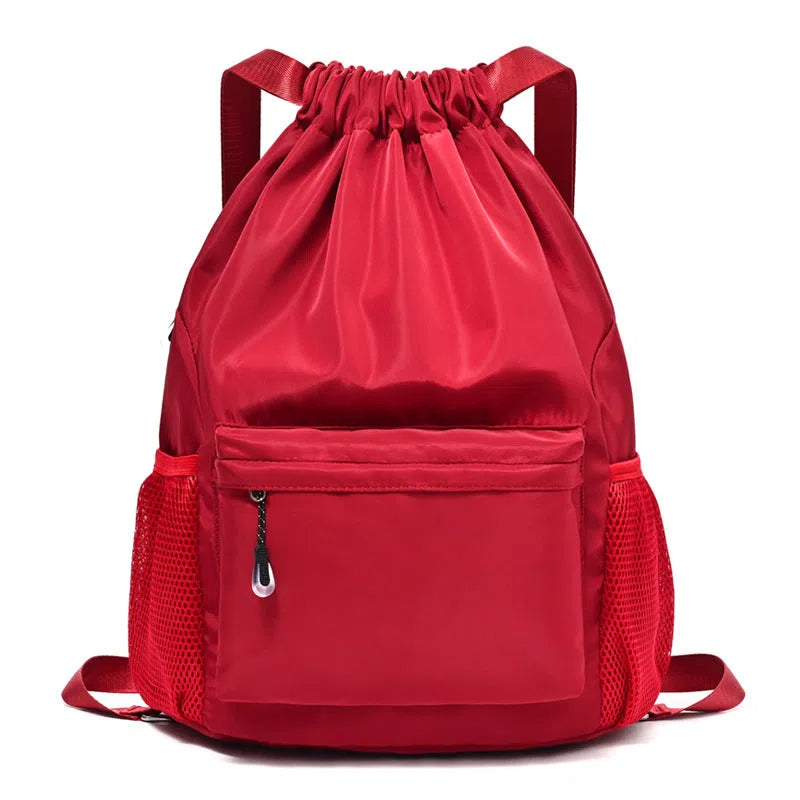 Oxford cloth travel fitness backpack with curved shoulder straps, solid colour, stitched detail, under 20L