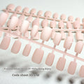 Set of frosted velvet false nails with Cat's Eye effect in short ladder sizes XS, S, and M.