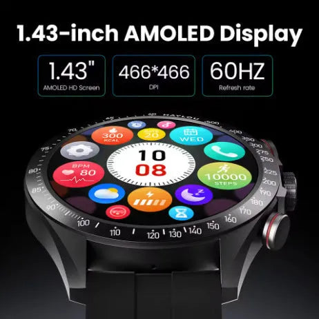 Multi-colour silicone wristband smart watch international version with Bluetooth calling in black
