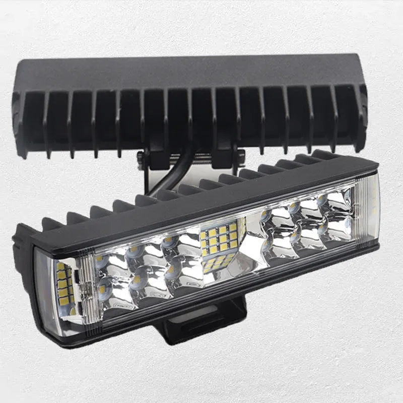 Black aluminium 7-inch LED strip work light with straight line shape, 153mm long