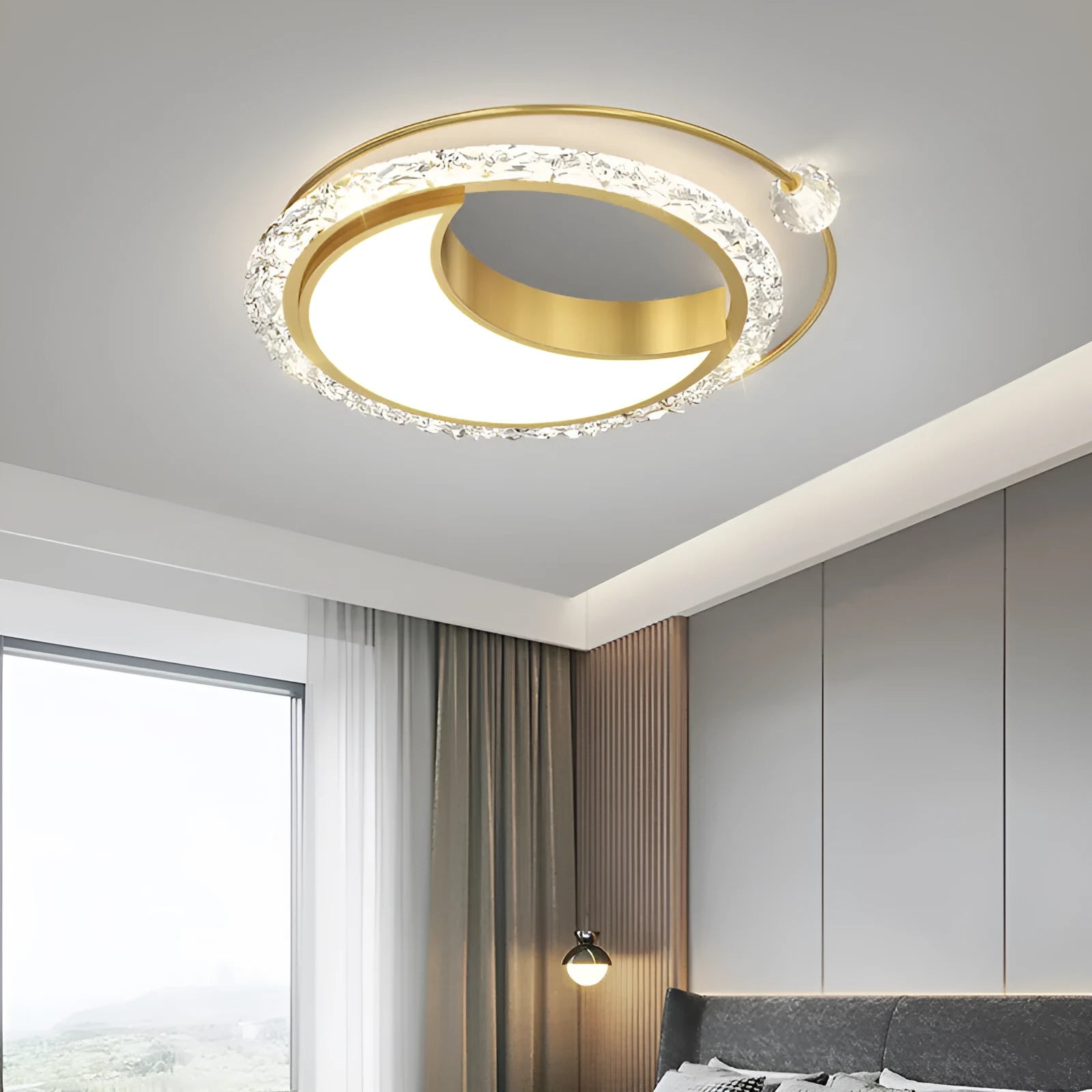 Nordic style ceiling lamp with modern design in black, gold or white finish