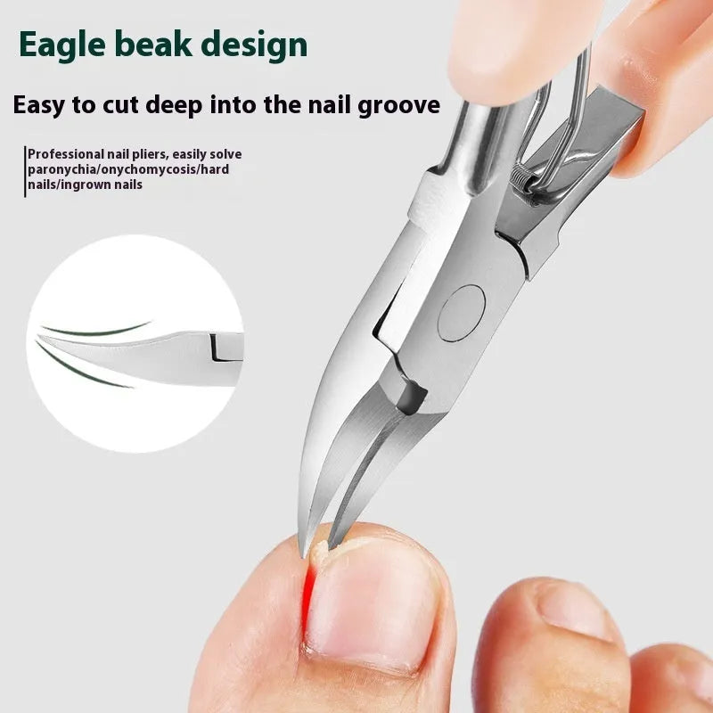Bevel olecranon nail clippers with nail groove slot in multiple colour options