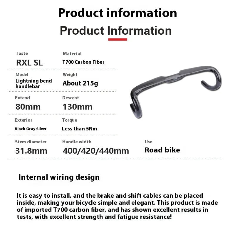 Carbon fibre road bicycle drop handlebars in black grey silver, showing UD weave pattern.