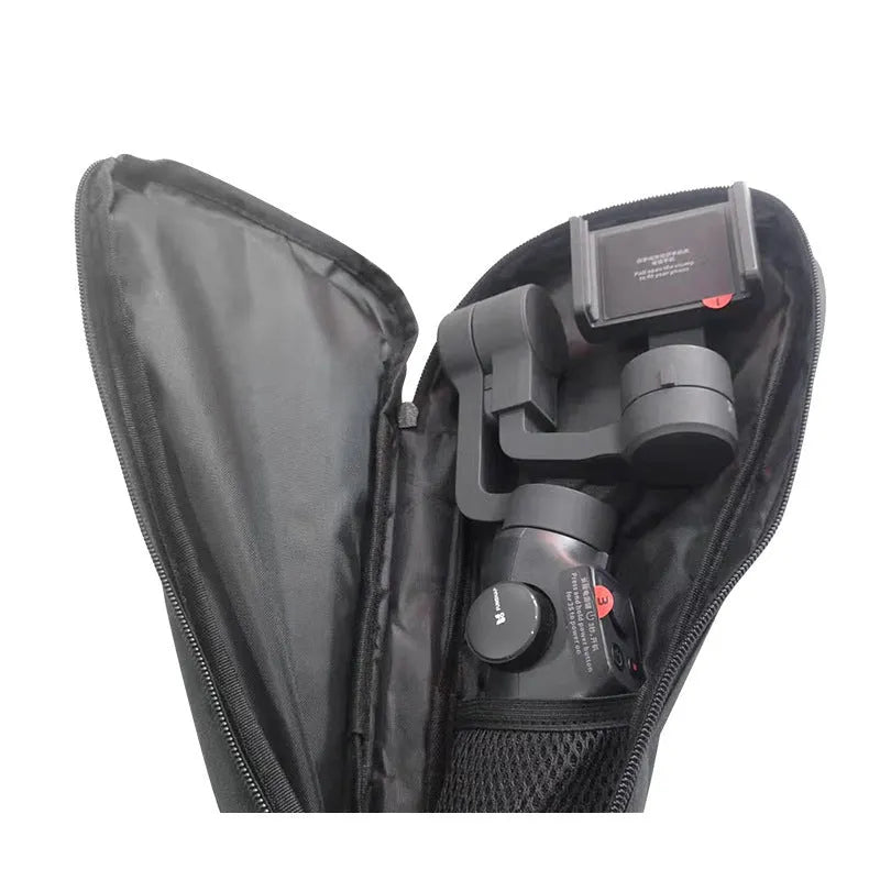 Black cloth portable storage bag for mobile phone stabiliser accessories