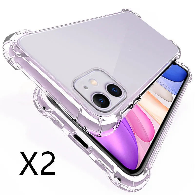 Transparent silicone phone case for iPhone, soft back cover, clear protective slim fit design