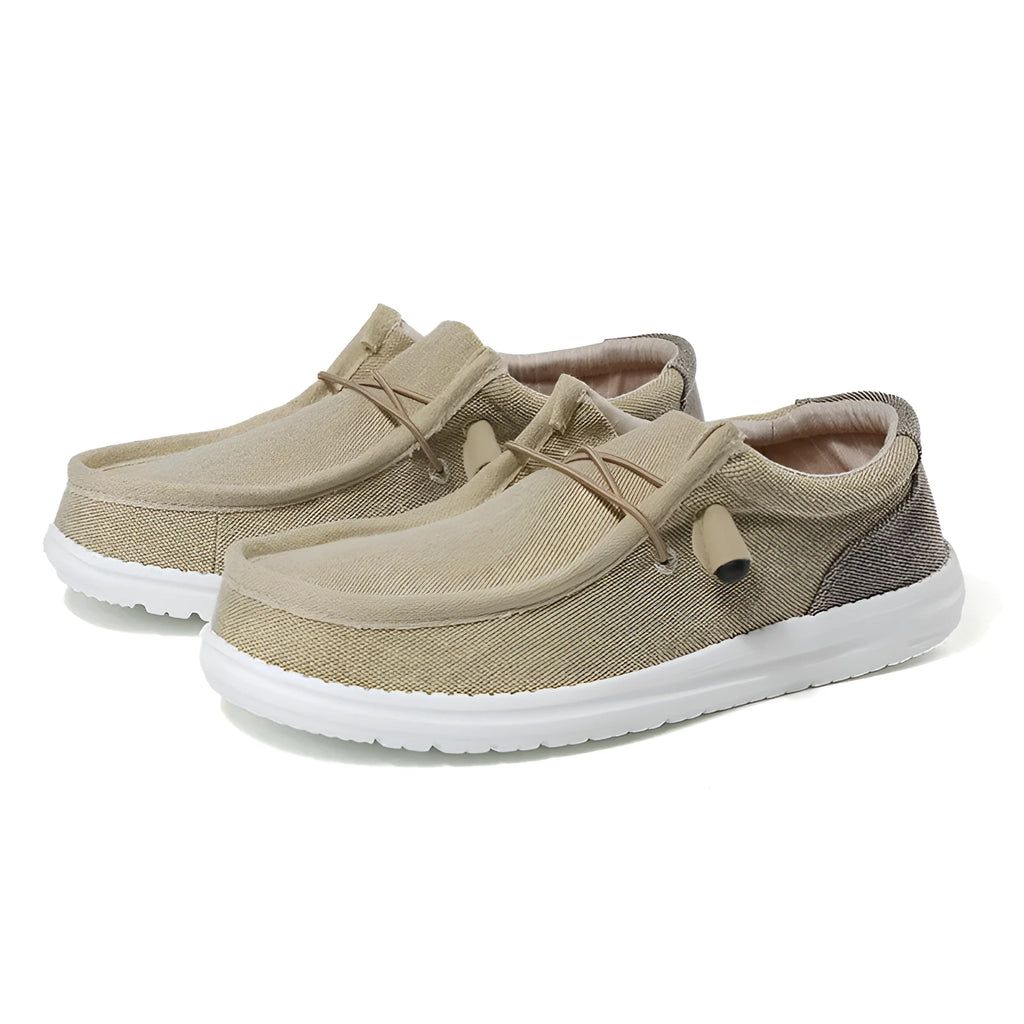 Men's orange and green canvas casual trainers with rubber soles and mosaic design details