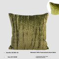 Set of square and waist quilted velvet cushion pillows in green, red, mocha, and orange colours.