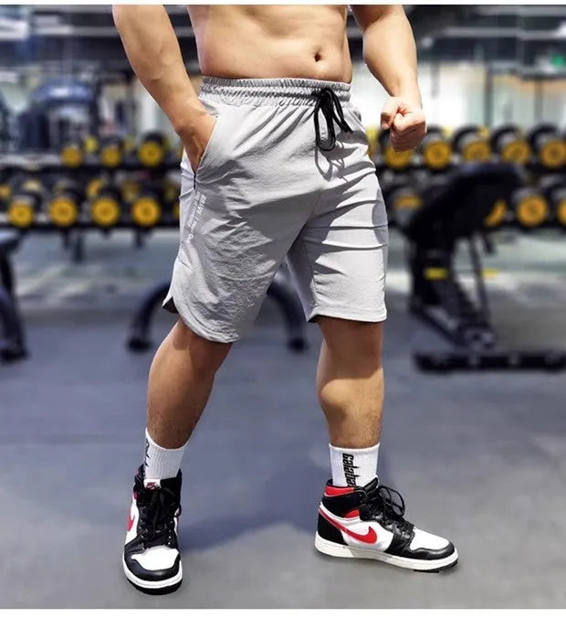 Men's sports running shorts in quick-drying thin nylon-spandex fabric