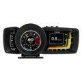 OBDII vehicle monitor driving computer with screen showing diagnostics and GPS map, includes cable and tools.