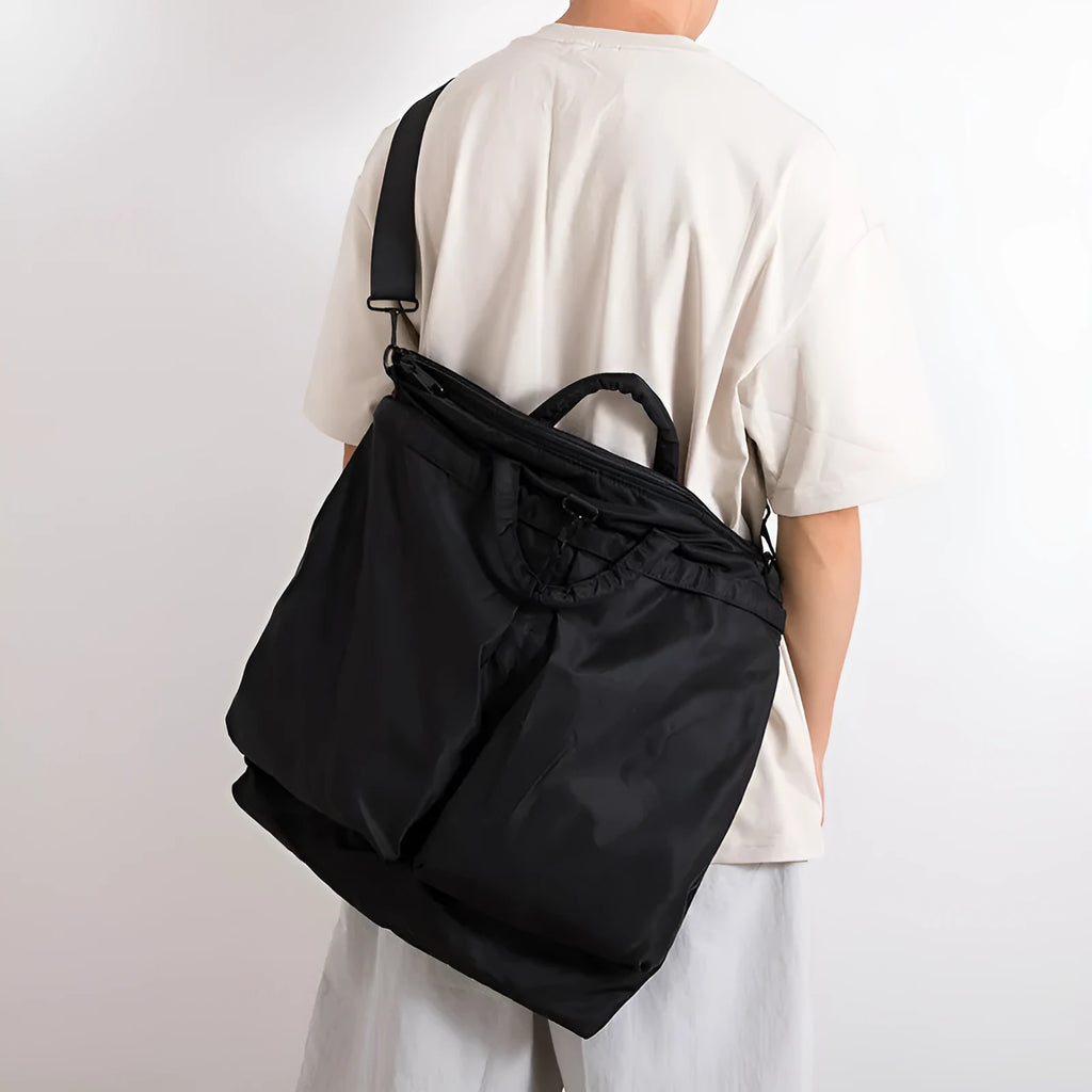 Oxford cloth large capacity computer messenger bag in solid colour for men, available in black, gray, green