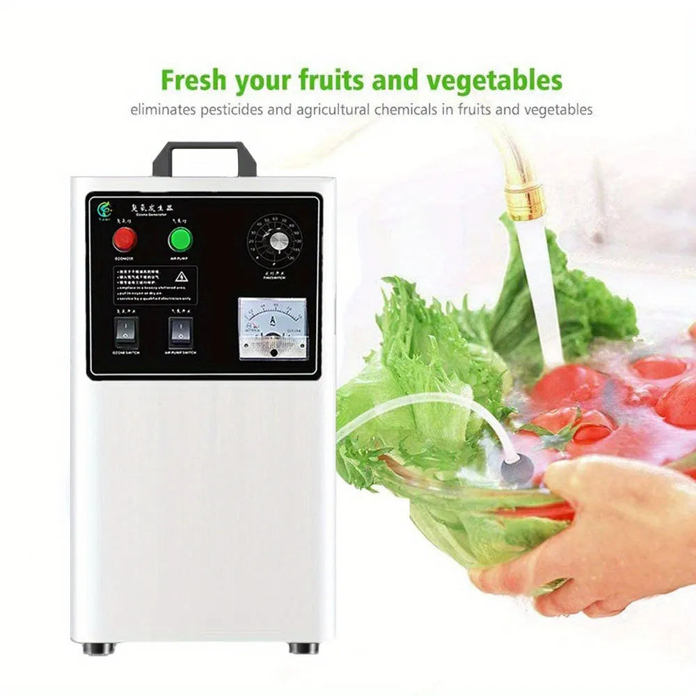 Stainless steel and white ozone generator machine for fruit and vegetable treatment