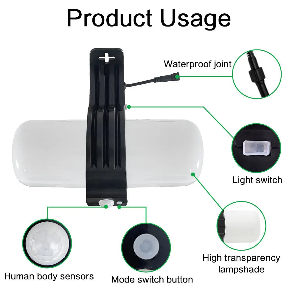 Black outdoor solar floodlight with abstract design and mounting bracket for wall installation