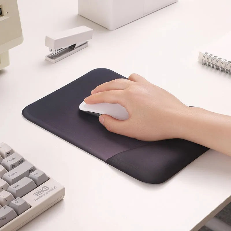 Square silica gel mouse pad with cloth surface and wrist support pillow