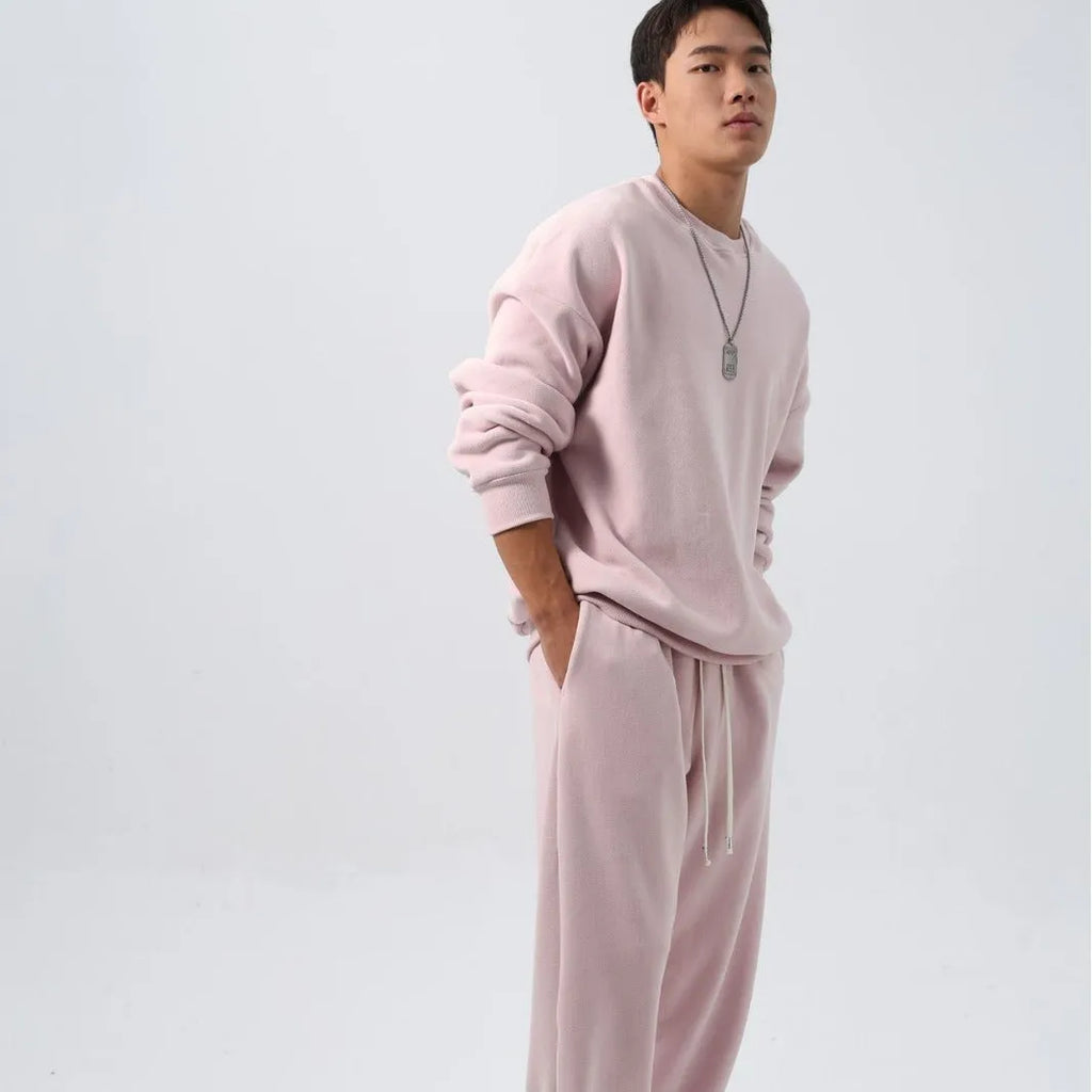Men's polar fleece sports suit with double-sided shake design in winter colours