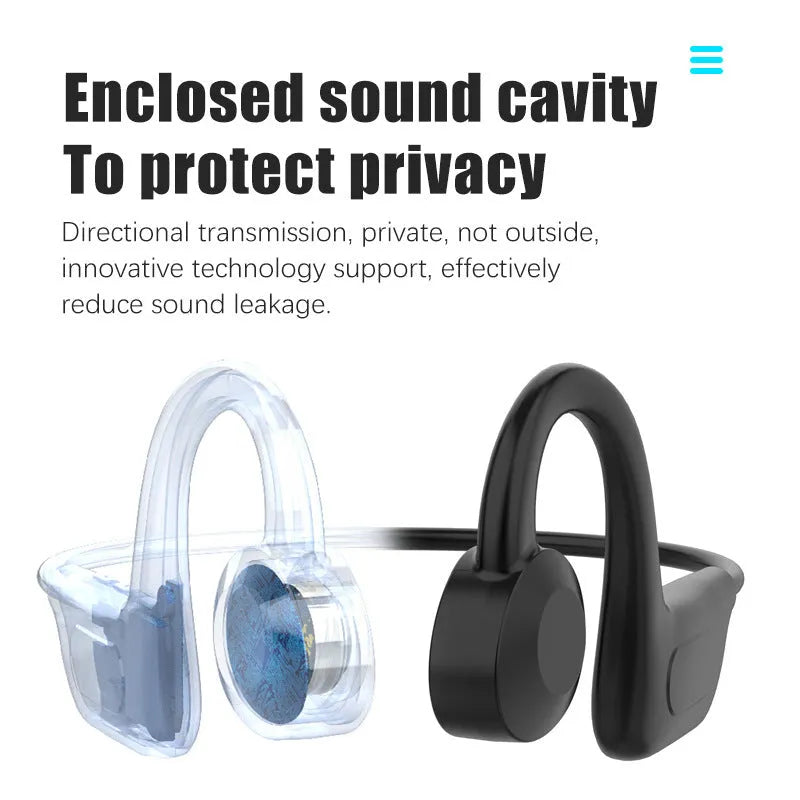 Black true wireless ear-mounted sports Bluetooth headset with hanging design