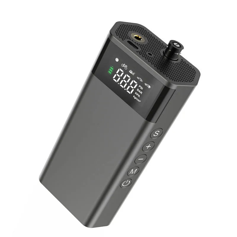 Car portable wireless intelligent digital display tire inflator pump with LED light and warning light