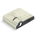 Black or beige ABS plastic car decorative projection radium lamp shown with three AA batteries.