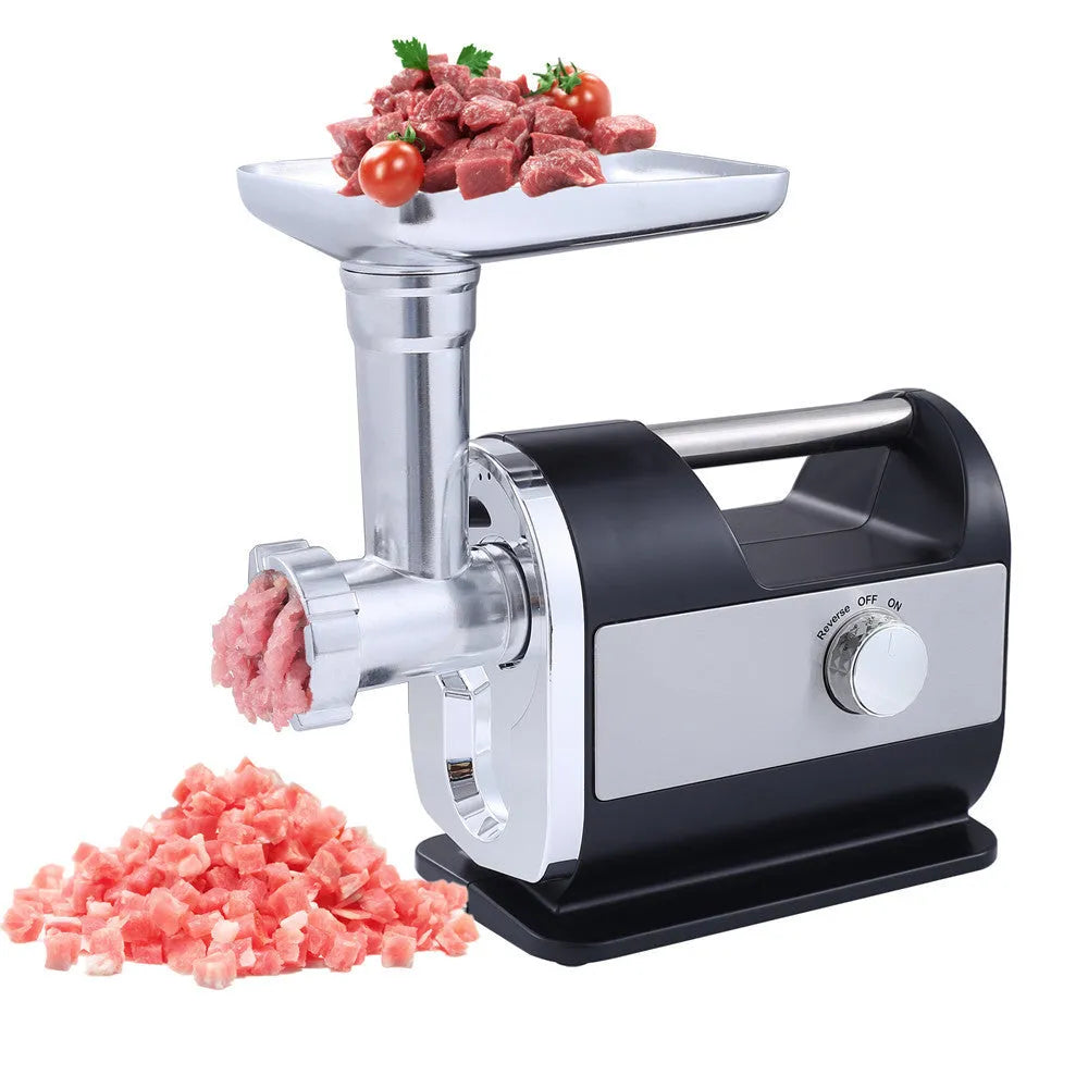 Fashion Simple Home Electric Meat Grinder matte black stainless steel body 285x160x335mm