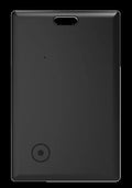 Black slim MFI Findmy Android tracking card with keychain loop, dimensions 84mm by 52mm.