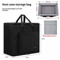 Black Oxford cloth desktop computer host storage bag with 30kg capacity for PC tower and 27-inch display