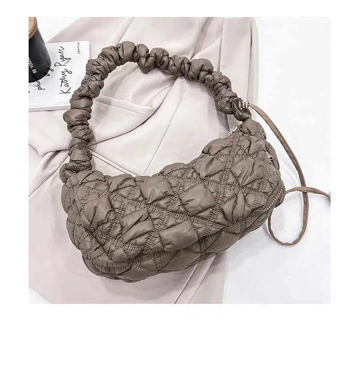 Women's nylon underarm bag with adjustable shoulder strap in solid colour options