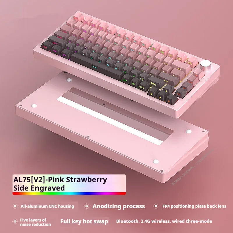 Heiji Snake aluminium mechanical keyboard kit in black with wireless connectivity options