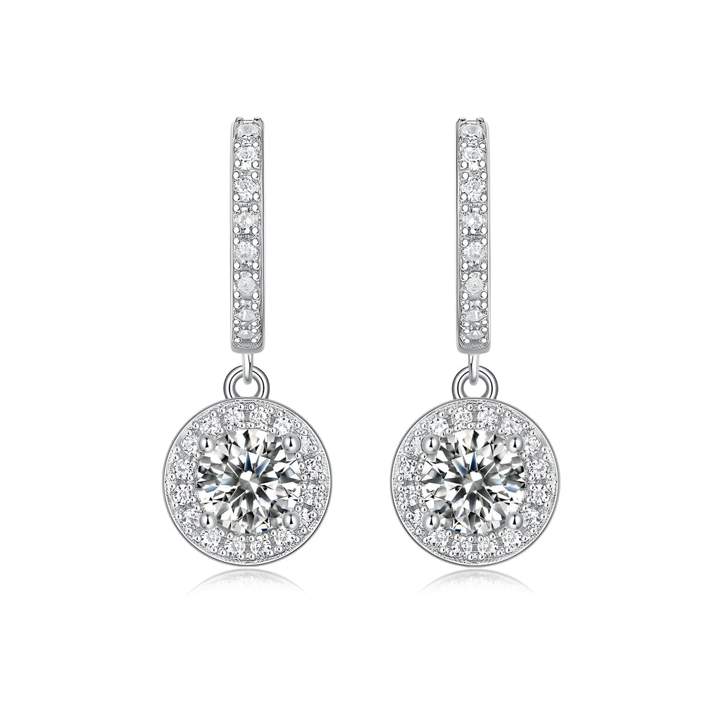 0.5-carat moissanite stud earrings S925 silver platinum-plated gift box jewellery