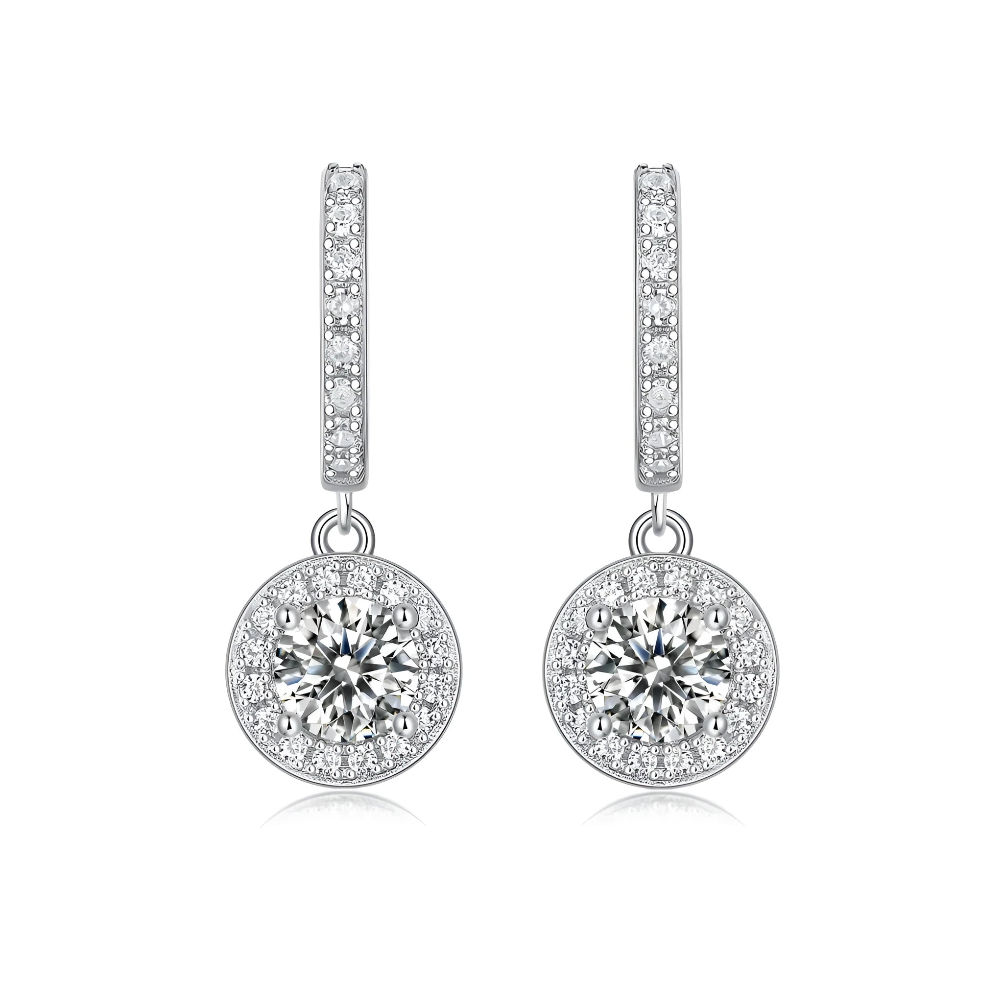 0.5-carat moissanite stud earrings S925 silver platinum-plated gift box jewellery