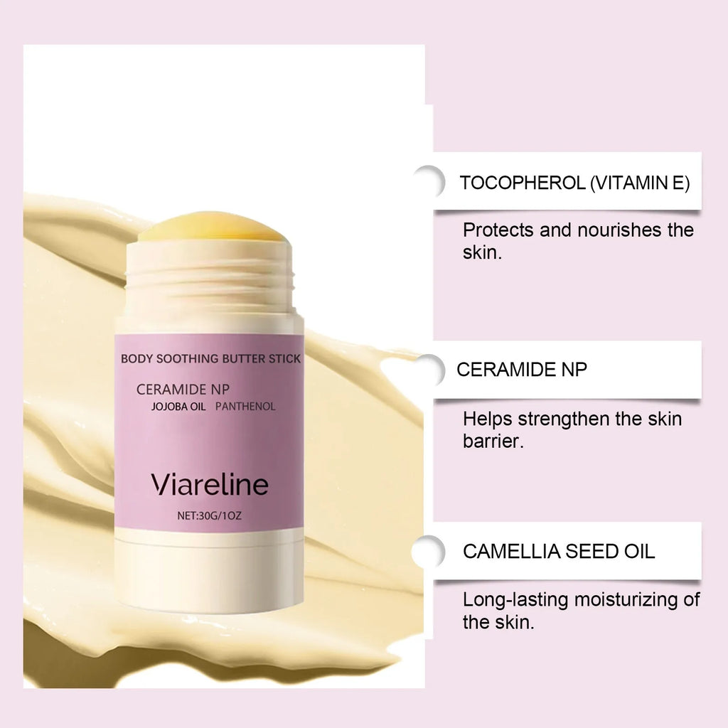 30g anti-wrinkle firming body soothing stick with ceramide NP and jojoba oil ingredients
