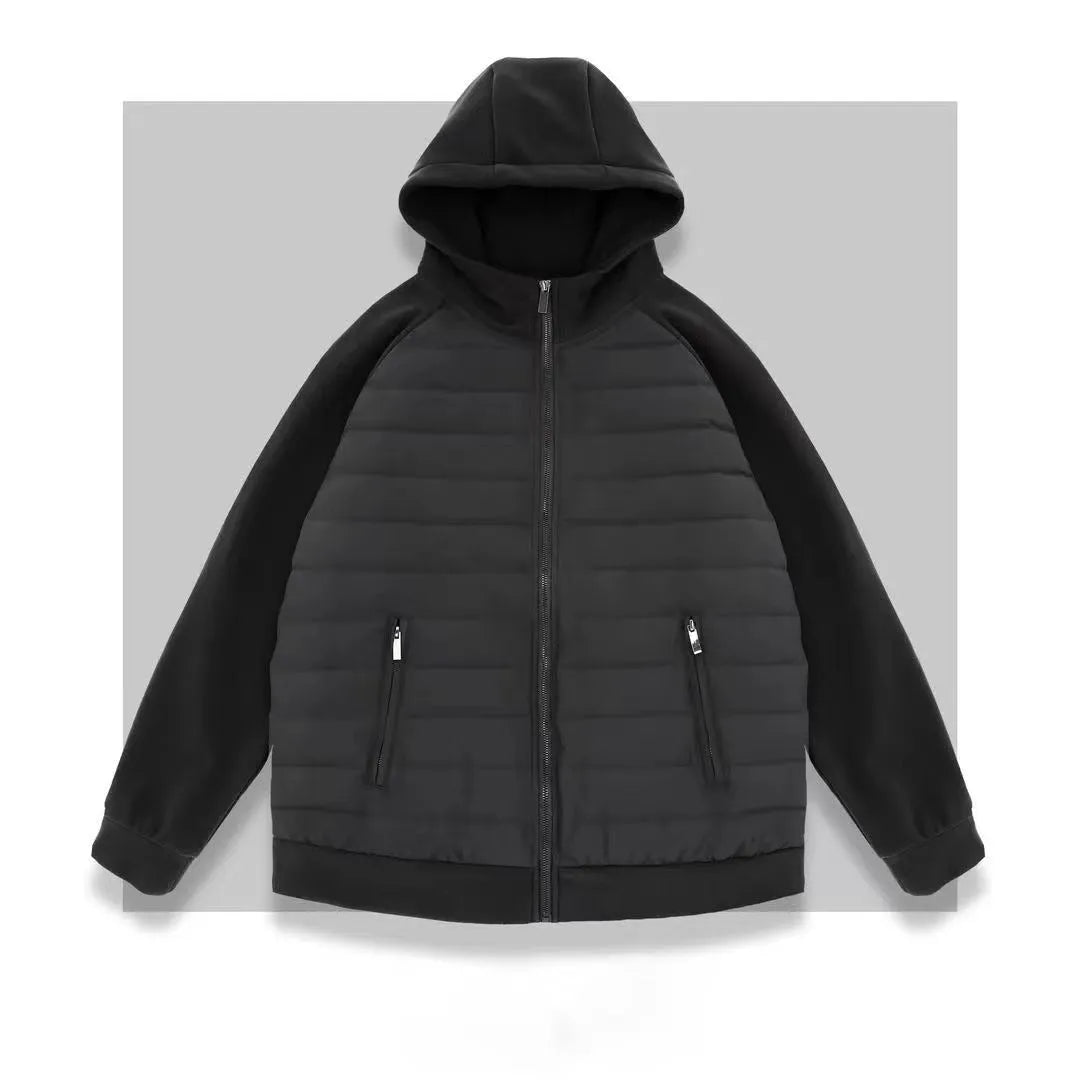 Loose fit solid colour coat with round hem in black, apricot or gray, polyester fibre, sizes S to XXXL