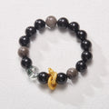 Purple cornucopia crystal bracelet with animal zodiac modelling in retro style
