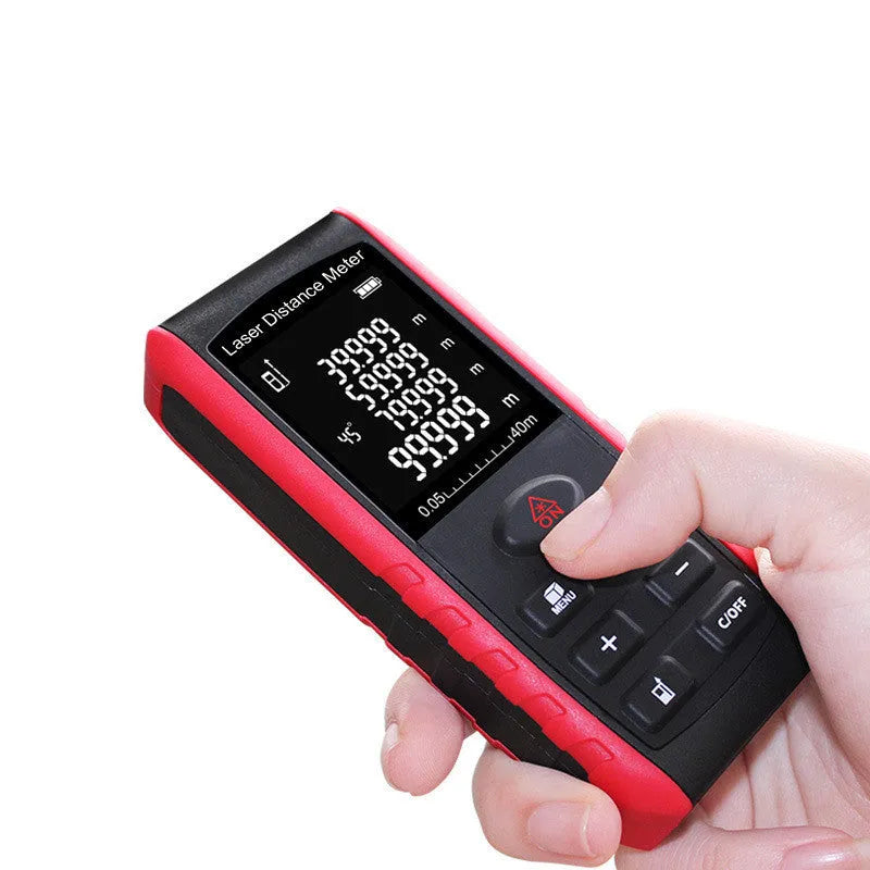 E series hand-held laser range finder with electronic display and compact ABS housing