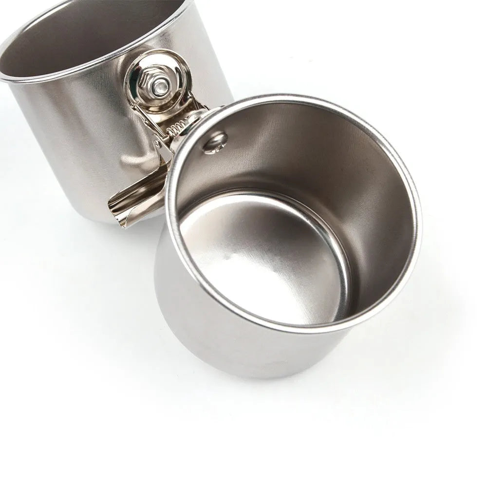 Stainless steel outdoor bird feeder in natural metallic finish, shown in three size options.