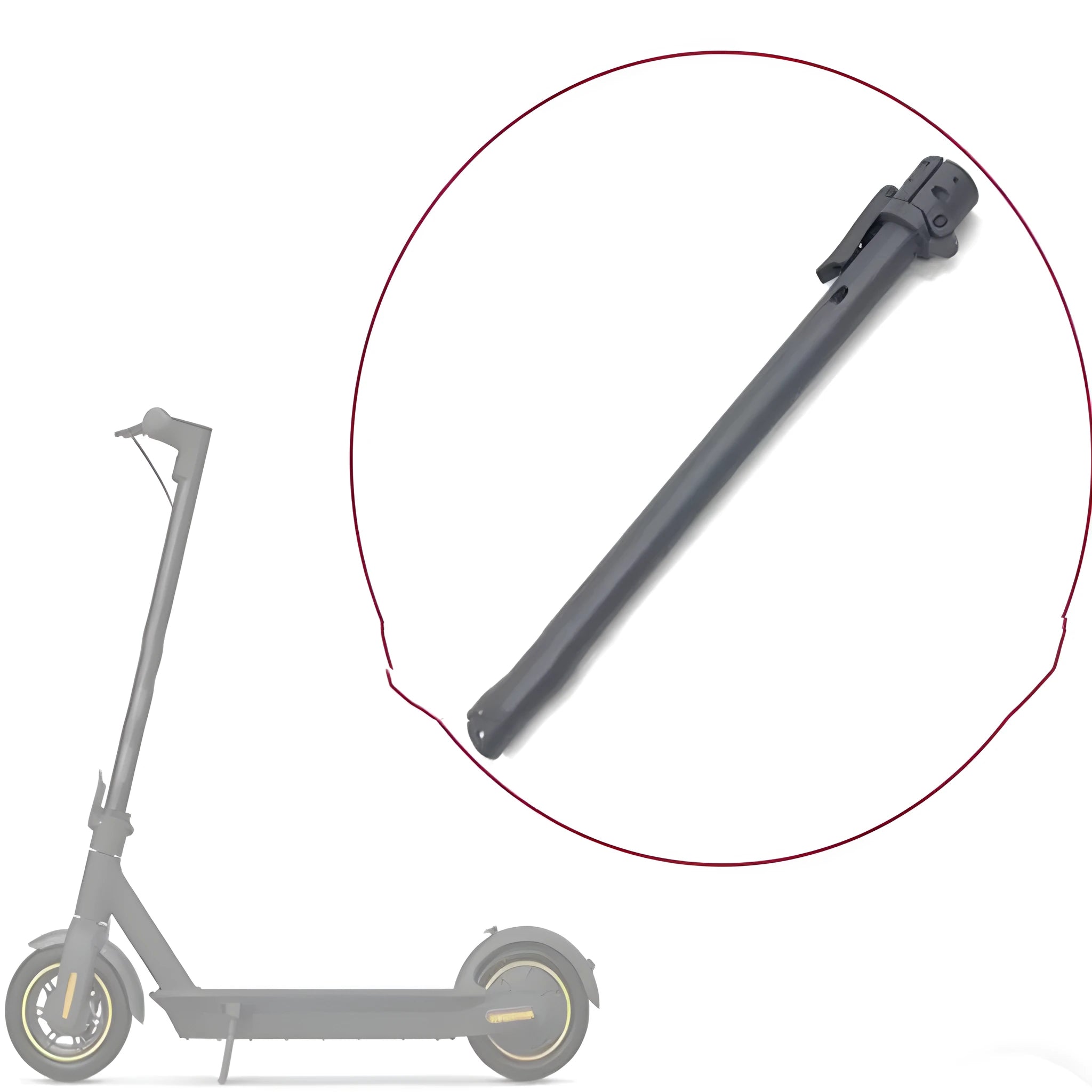Black folding upright bar accessory for Nanbo No. 9 electric scooter.