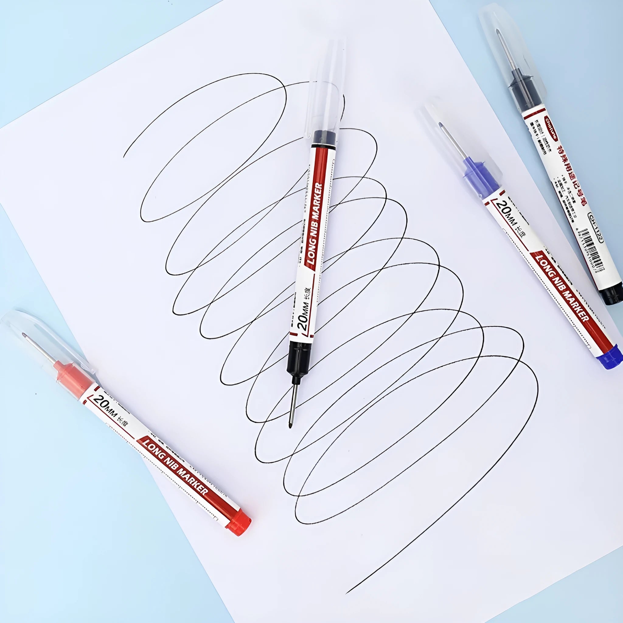 Multi-colour marking pen with 20mm long tip for metal wood glass colloids