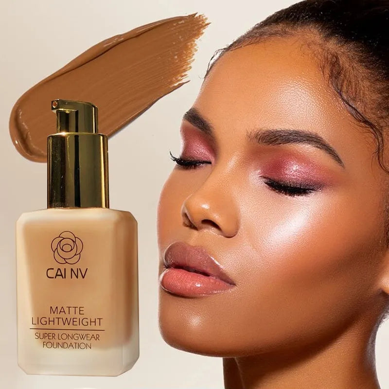 Wheat colour liquid foundation cream with black and white blend agents for mixed skin types