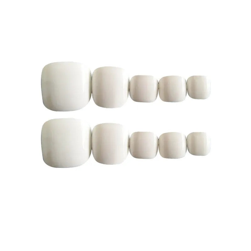 Women's starry sky patterned false nails set with twenty artificial tips and adhesive in white colour