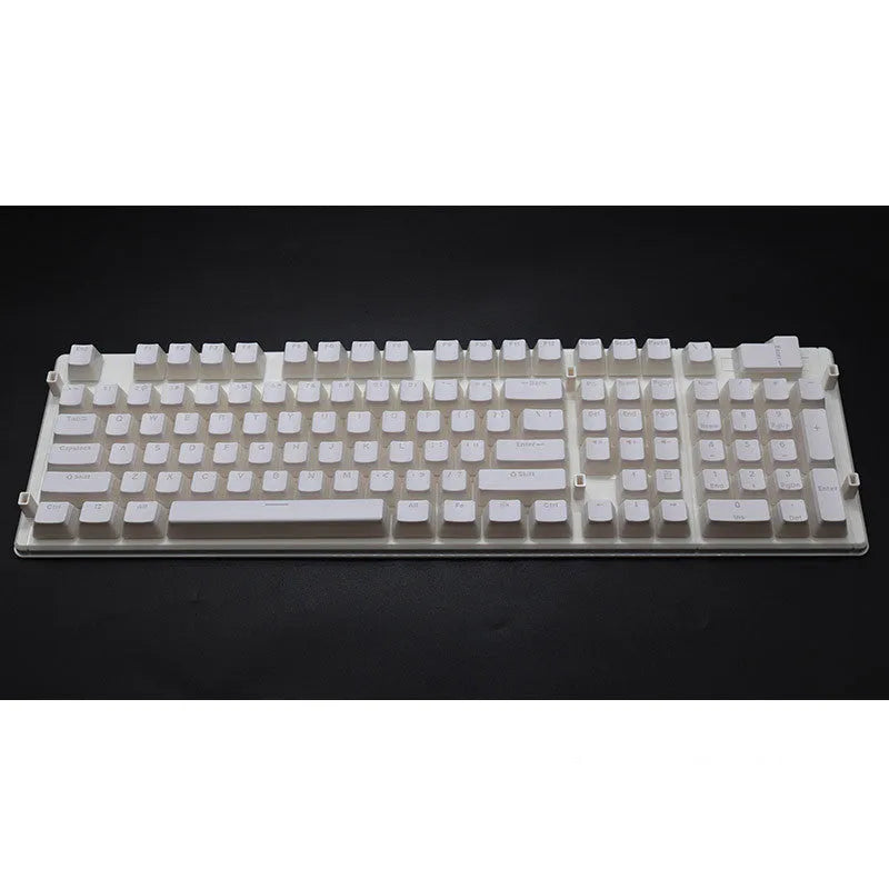 108-key pudding keycap set with transparent sides for mechanical keyboards in various colour options