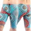 Men's quick-dry swimming trunks with five-point design in green colour