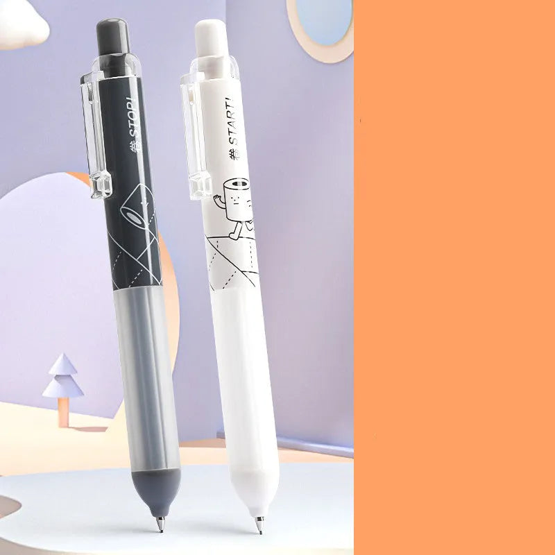 0.5mm mechanical pencil with cloud grip in black and white minimalist design