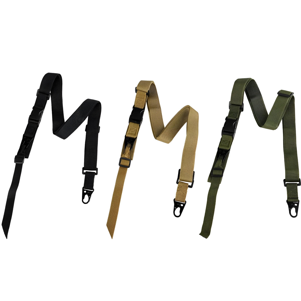 Army green woven nylon crossbody sling strap with alloy buckle, shown at 148 cm length.