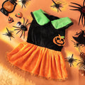 Halloween pet costume: orange pumpkin skirt and sweater for dog or cat made from crystal velvet fabric