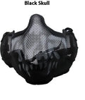Tactical carbon steel face mask in camouflage pattern for outdoor collision protection