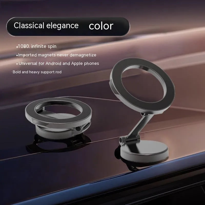 Qian colour all-metal magnetic car phone mount with foldable bracket on dashboard