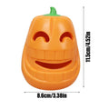 Yellow pumpkin-shaped TPR dog chew toy measuring approximately 8.6x11.5cm