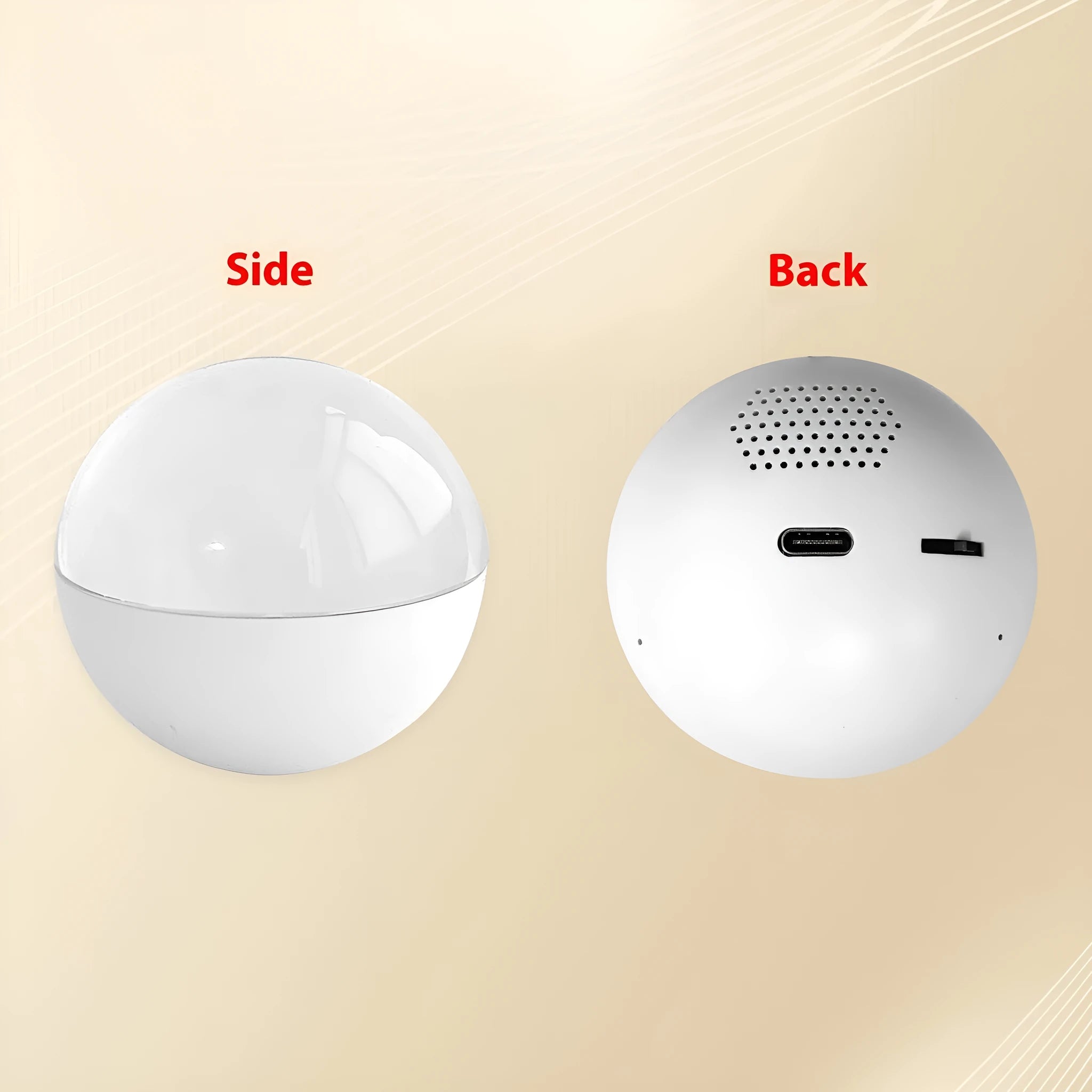 Electronic ball video player with circular screen and dial controls in multiple colours