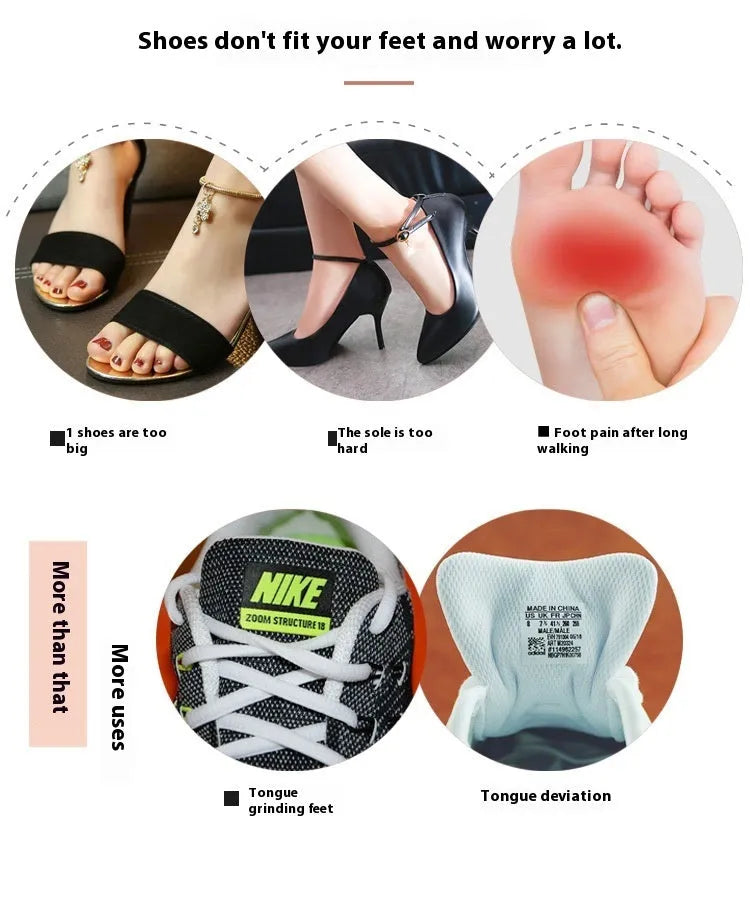 White thin felt shoe tongue protection stickers for anti-wear front palm coverage