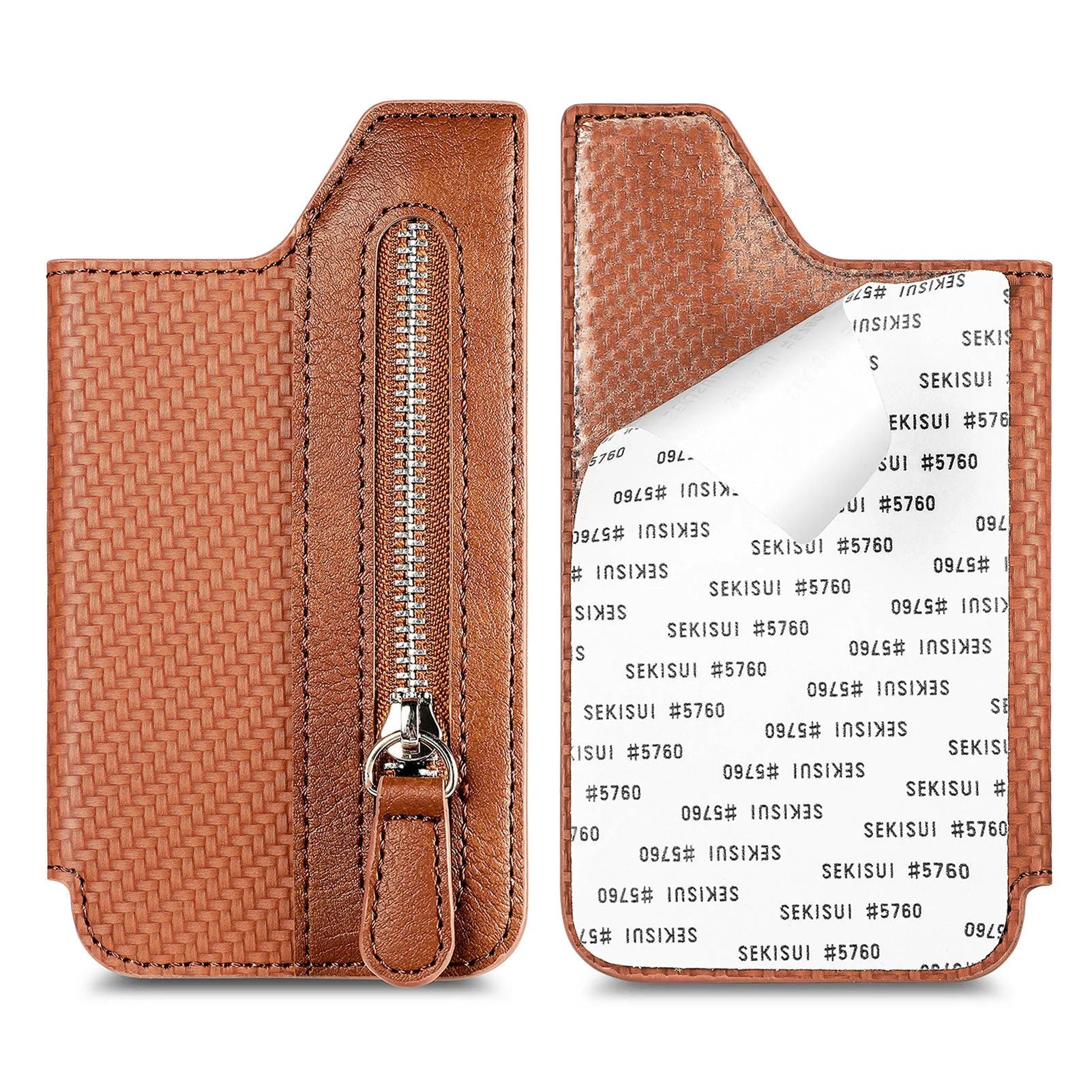 All-inclusive phone case with transparent TPU lens, PU card holder, and striped pattern for iPhone 13 Pro